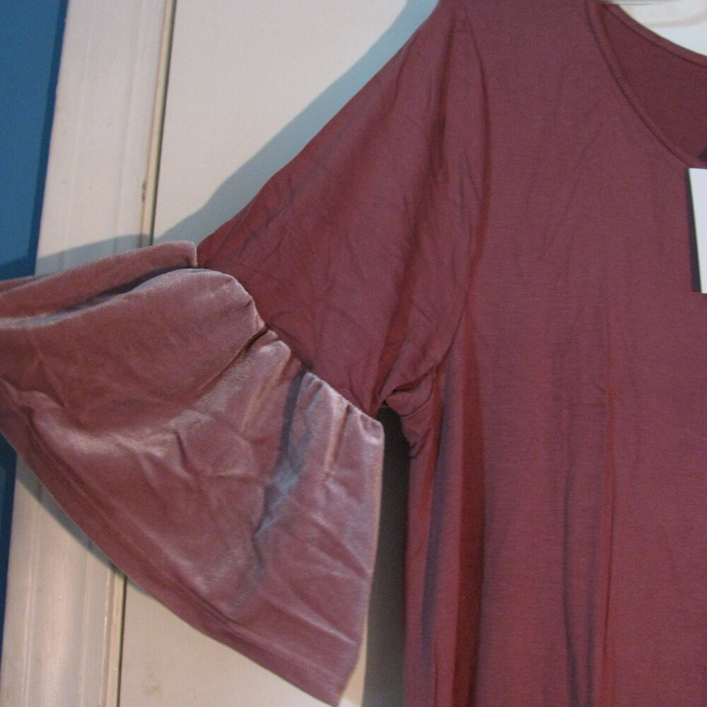 Agnes & Dora Adore Dress XL NWT Rose Dusty Pink Velvet Trim Beautiful - Picture 3 of 4